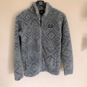 Rip curl fleece jacket blue boys 12/ medium triangle pattern